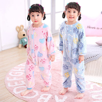 Macacões e jardineiras quentinhos para bebês meninas, macacões infantis para meninos, roupas de flanela para crianças, macacões e jardineiras de uma peça, 1-4 anos.