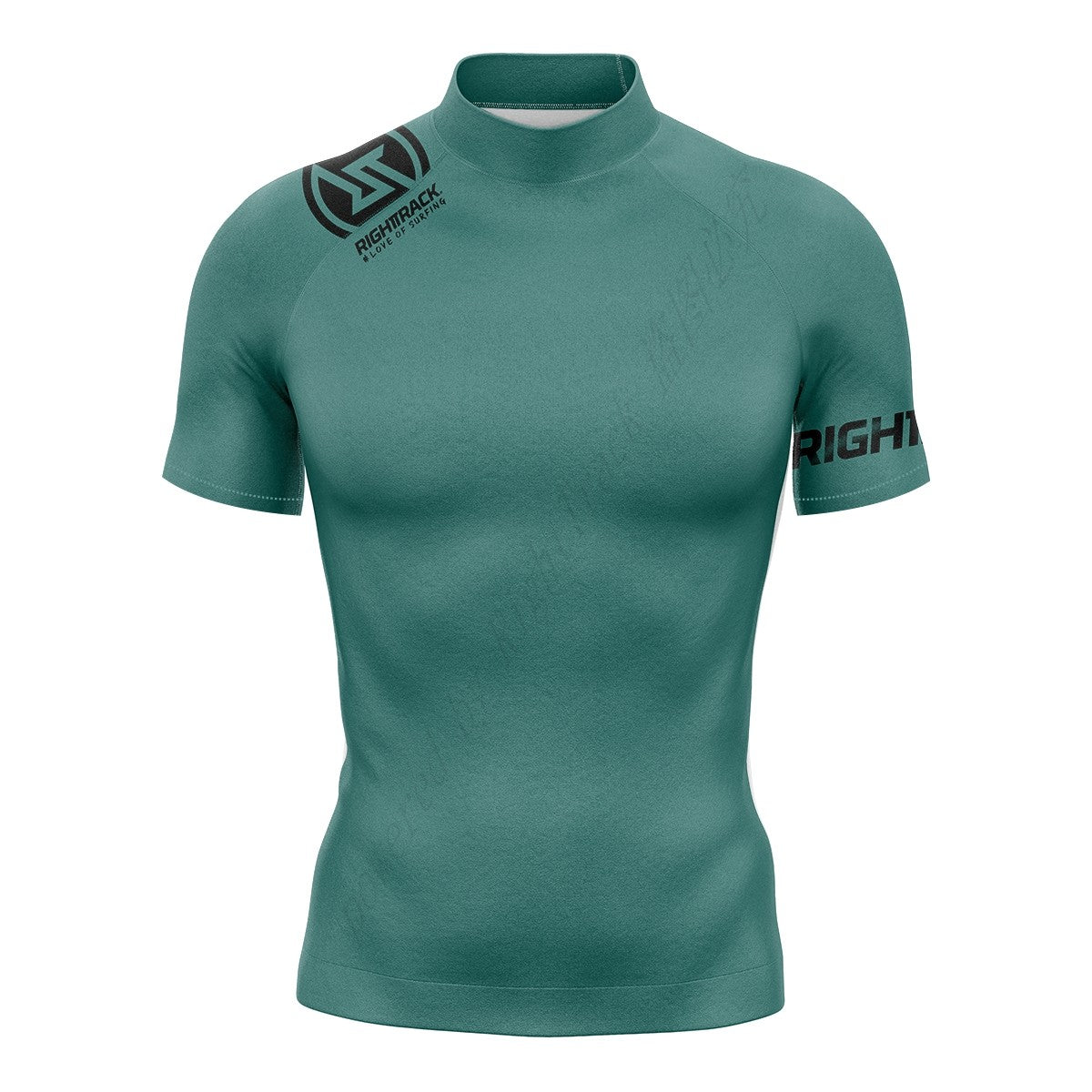 Men's Short Sleeve Surf Tee Arch Wave RIGHTTRACK Performance Tight-fitting Swimwear UPF 50+ Rashguard Vacation Beachwear