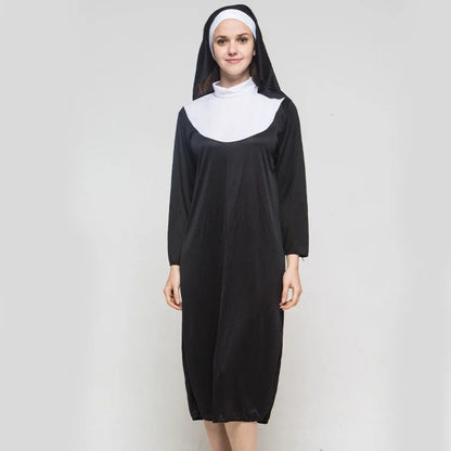 Higih Quality Adult Size Father's Clothing Virgin Mary Black Cosplay Costume Priest Role Nun Costume Cosplay Events