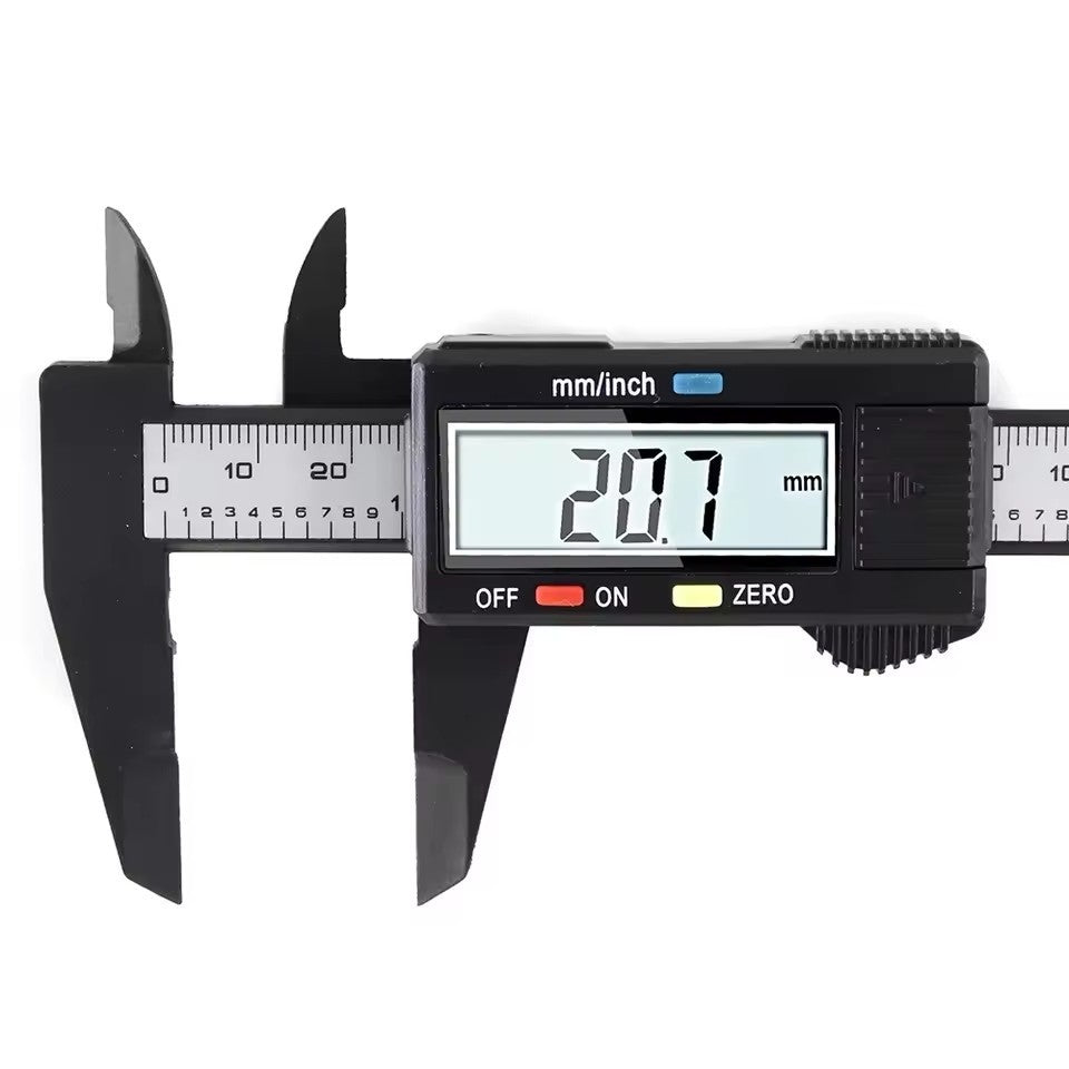 Paquímetro Digital Eletrônico de Fibra de Carbono 150mm 100mm, Ferramenta de Medição de Micrômetro de Medidor de Paquímetro Vernier com Mostrador, Régua Digital