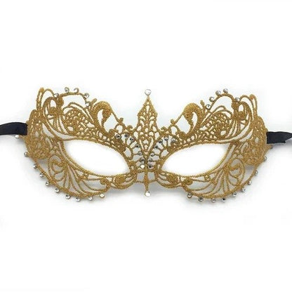 Gold and Silver Lace and Diamond Mask Eye Mask Masquerade Adult Male and Female Party Mask Sensual Women's Half Face
