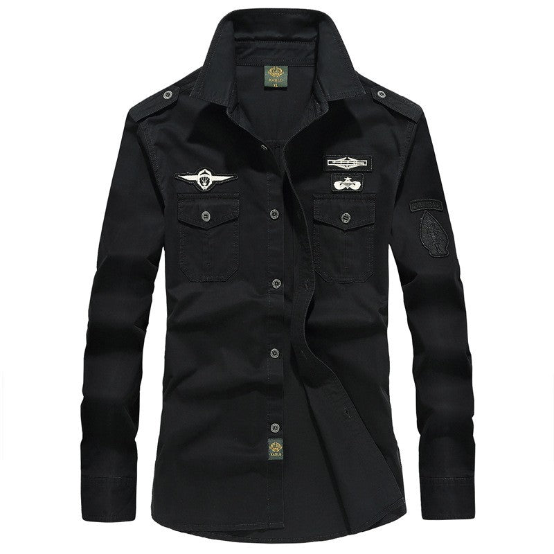 Spring Autumn Men Long Sleeve Cargo Polo Shirt Men Casual Fashion Cotton Shirt Men Tactic Military Embroidery Tops Plus Size 6XL