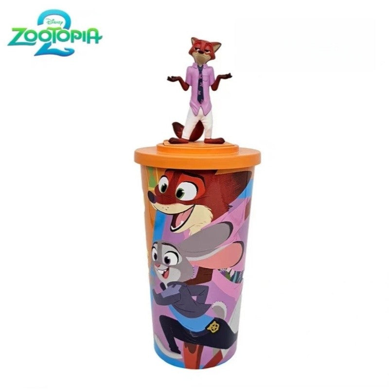 Copo de Água Original em Formato Disney Zootopia 2 Nick Judy Copos Estilizados de Desenho Animado com Alça Transversal Presentes Kawaii de Aniversário para Meninas e Meninos