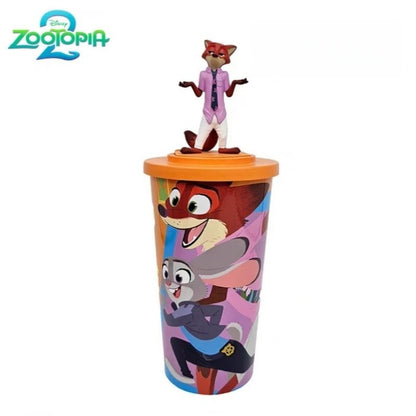 Copo de Água Original em Formato Disney Zootopia 2 Nick Judy Copos Estilizados de Desenho Animado com Alça Transversal Presentes Kawaii de Aniversário para Meninas e Meninos