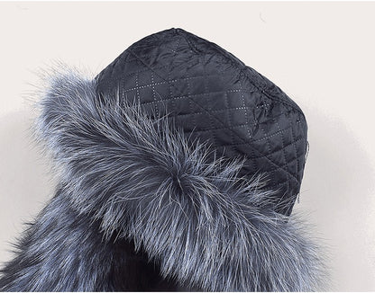 2025 Novo Estilo Chapéu Russo Ushanka de Pele de Raposa Natural Feminino Quente de Inverno Estilo Popular Fofo Boné Feminino com Cauda de Pele Real da Moda