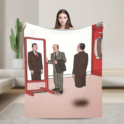 Mirror of Identity Flannel Blankets Winter Guy Billout Super Warm Throw Blanket for Child Novelty Bedspread Sofa Bed Cover