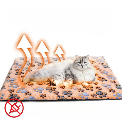 Cama para Gatos Autorrequecível Tapete Térmico Extrarrequentado para Cães e Gatos Almofada para Animais de Estimação com Capa Removível Base Antiderrapante Não Elétrico