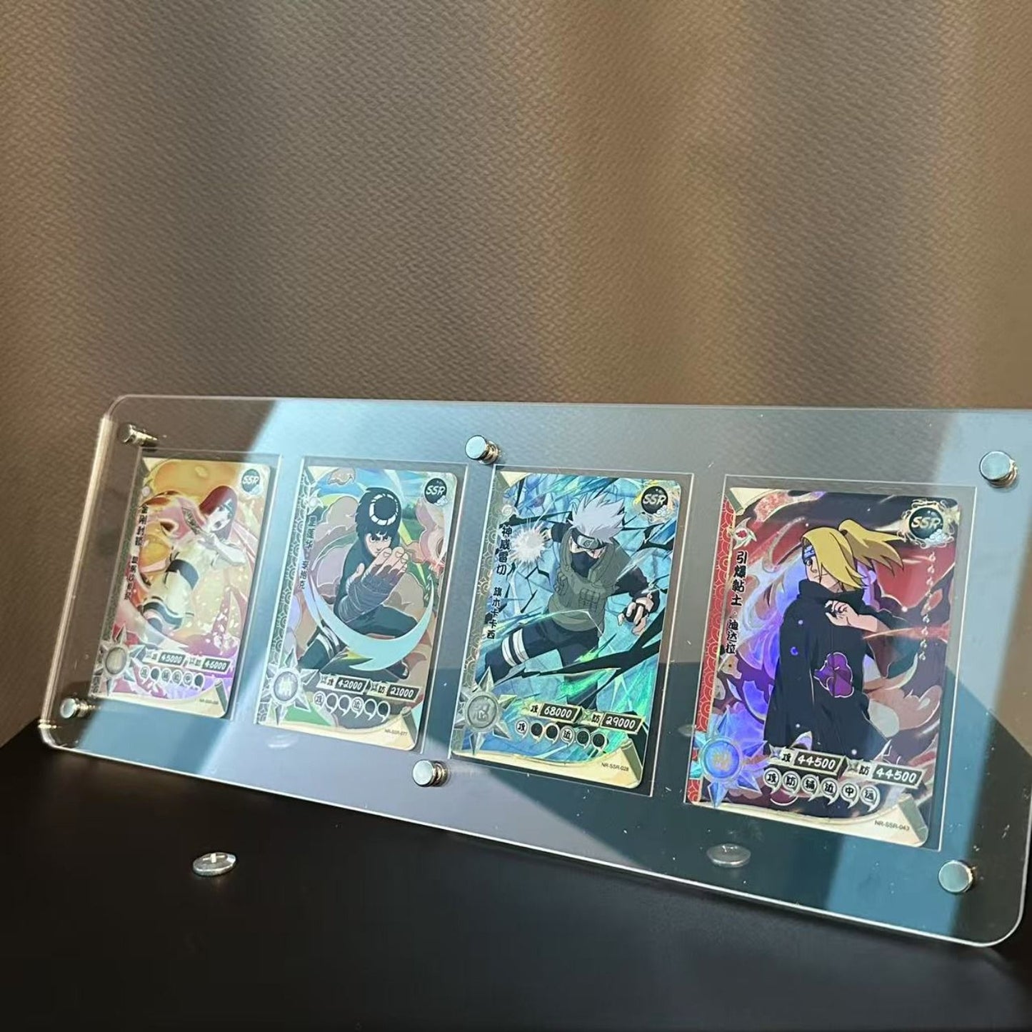 Expositor de acrílico transparente de 1-12 compartimentos Protetor à prova de poeira Porta-retratos para cartas TCG de Pokémon NARUTO One Piece