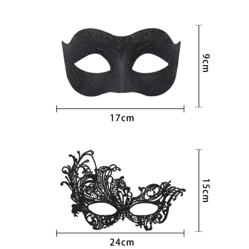 2PCS/set Couple Masks Lace Women Mask Men Painted Half Face Mask Eye Mask Set Party Masquerade Wedding Decoration Costume Prom