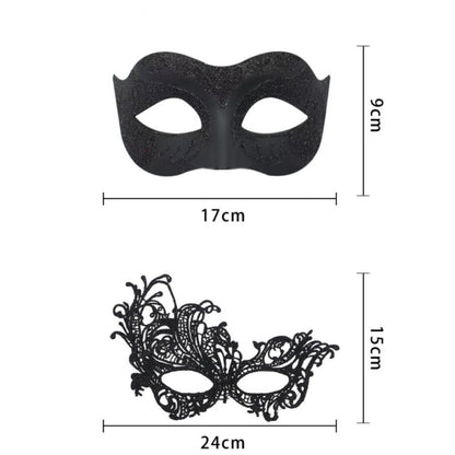 2PCS/set Couple Masks Lace Women Mask Men Painted Half Face Mask Eye Mask Set Party Masquerade Wedding Decoration Costume Prom