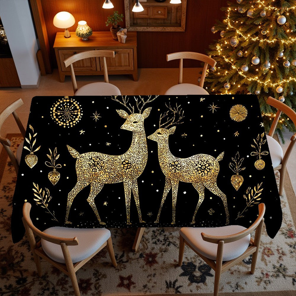 Festive Christmas Patterns Restaurant Kitchen Tablecloth Living Room Home Decoration Rectangular Party Decoration