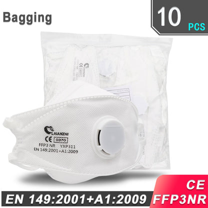 LAIANZHI FFP3 CE Face mask Air valve protective masks pm2.5 masks harmful hygiene mask filter Headwear mouth mask ffp3mask