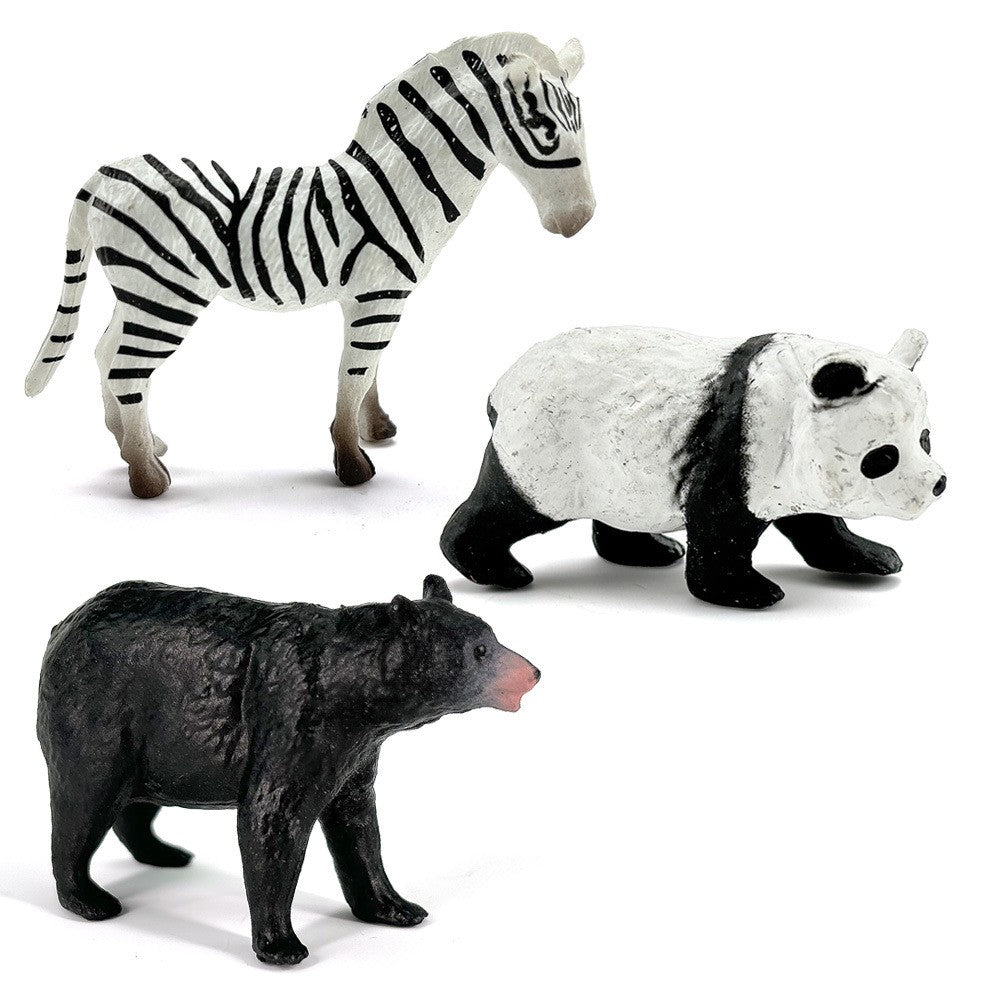Conjunto de 12 Peças de Brinquedos Animais Selvagens Simulados e Atualizados: Leão, Tigre, Girafa, Zebra, Panda Realistas Para Crianças - Presentes de Natal