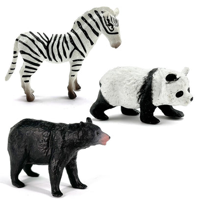Conjunto de 12 Peças de Brinquedos Animais Selvagens Simulados e Atualizados: Leão, Tigre, Girafa, Zebra, Panda Realistas Para Crianças - Presentes de Natal