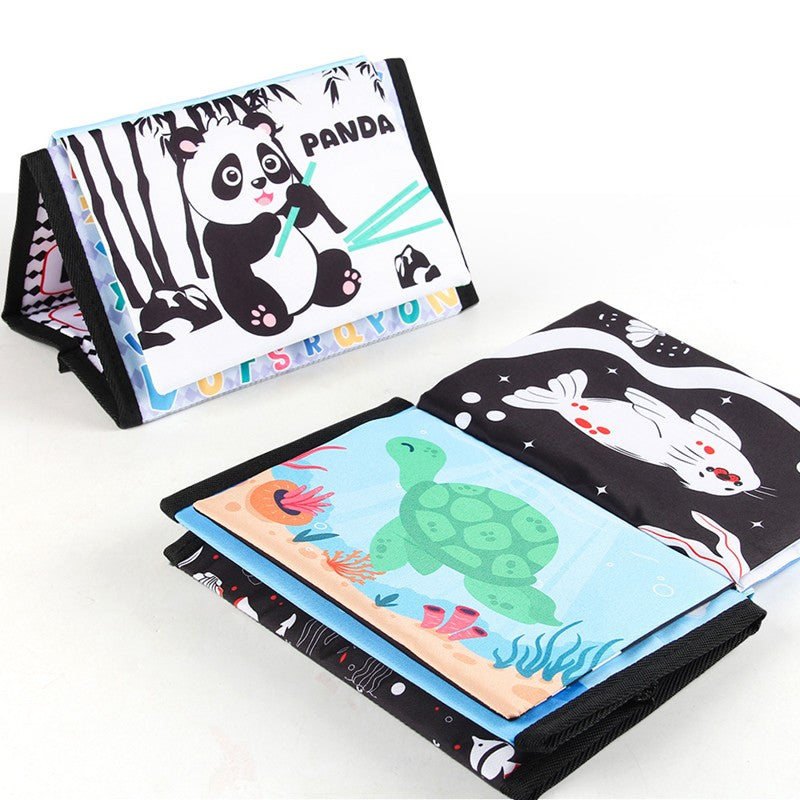 10 Page Cloth Book Montessori Touch And Feel Infant Soft Desk Calendar Cloth Books Cartoon Animals Early Education Toys For Baby