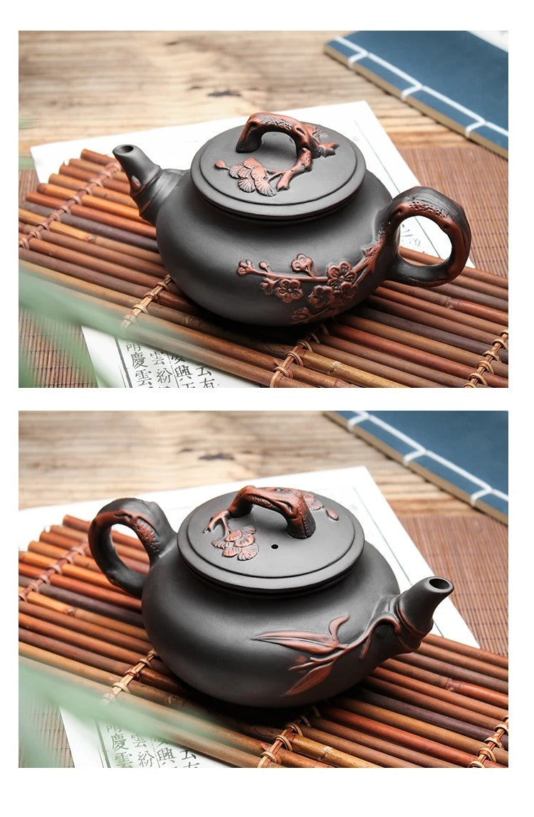 Conjunto de Bule e Xícaras de Chá Yixing em Argila Roxa, Grande Capacidade, Bule de Ameixeira em Argila, Conjunto de Chá Kung Fu