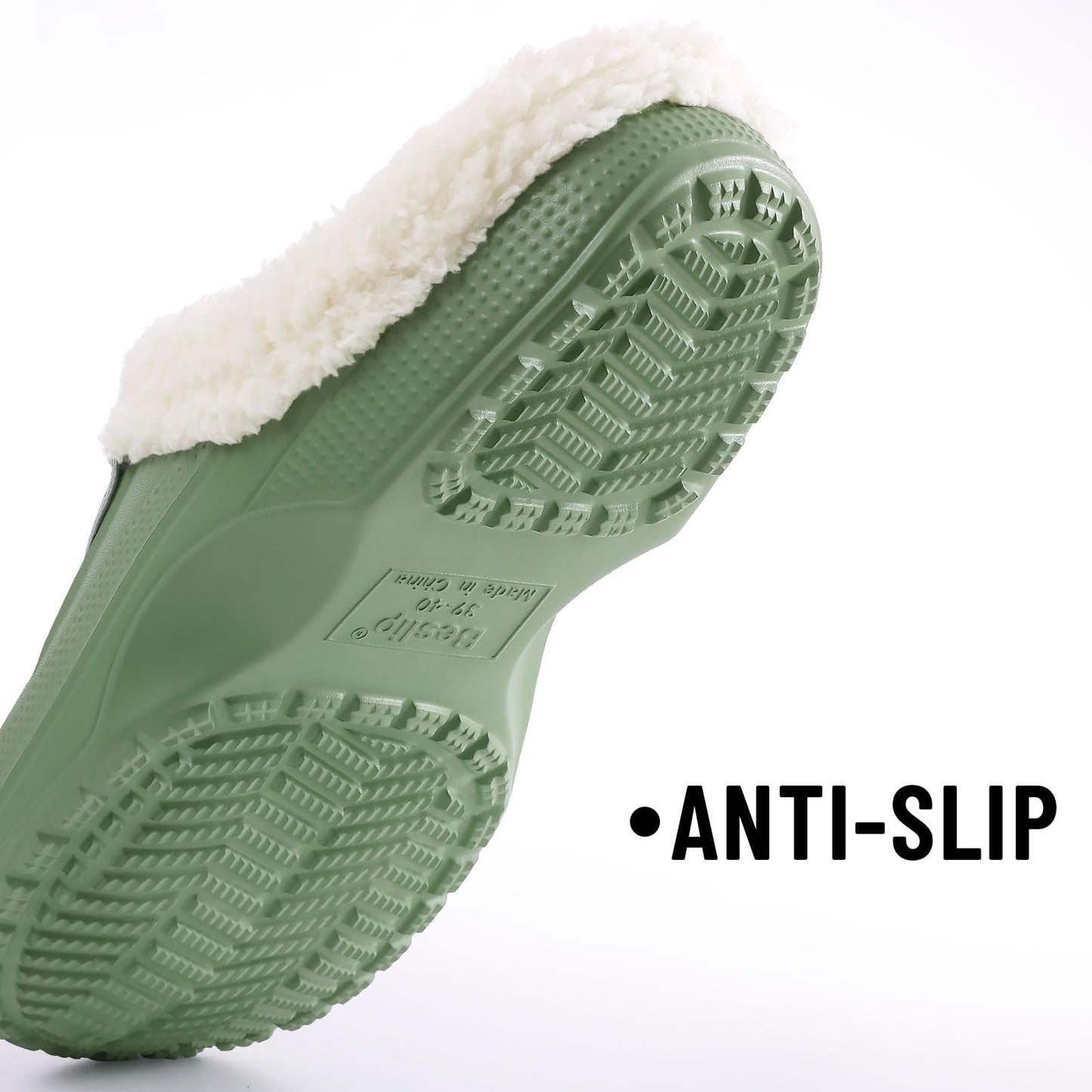 Kidmi Fur Lined Clogs Slippers For Women Classic Winter Waterproof House Slippers For Women With Padded Shoes EVA Garden Shoes