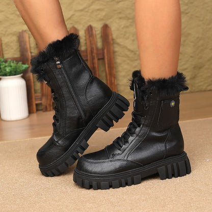 Women's Winter Fleece-Lined Warm  Boots2025New Versatile Height-Increasing Women's Boots Slim Short Boots