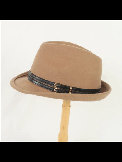 Outono Inverno Nova Moda Lã Feltro Chapéu Versão Coreana Boina Retrô Elegante Senhoras Chapéu de Jazz Aba Larga para Mulheres??
