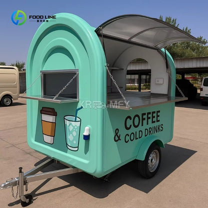 Melhor Venda Nos EUA Café Van Bar Hot Dog Hambúrguer Taco Caminhão Cozinha Móvel Carrinhos Vintage Food Trailer