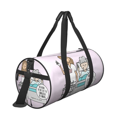Couple Travel Bag Enfermera En Apuros Doctor Nurse Gym Bag Large Oxford Custom Handbag Colorful Casual Sports Bag