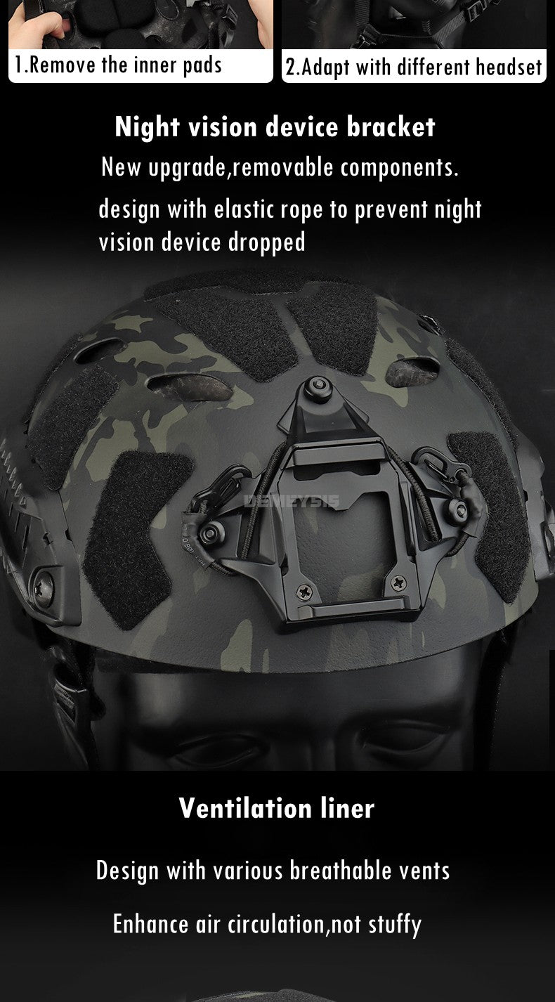 Tactical Fast Helmet Airsoft CS Game Helmets Outdoor Sports Hunting Shooting Paintball Head Protective Gear