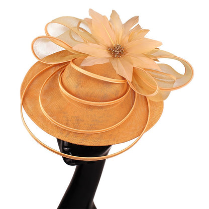 Chapéus Fascinators Femininos Multimodais com Laço de Flor Imitação Chapéu Noiva Derby Pillbox Casamento Acessórios de Cabelo