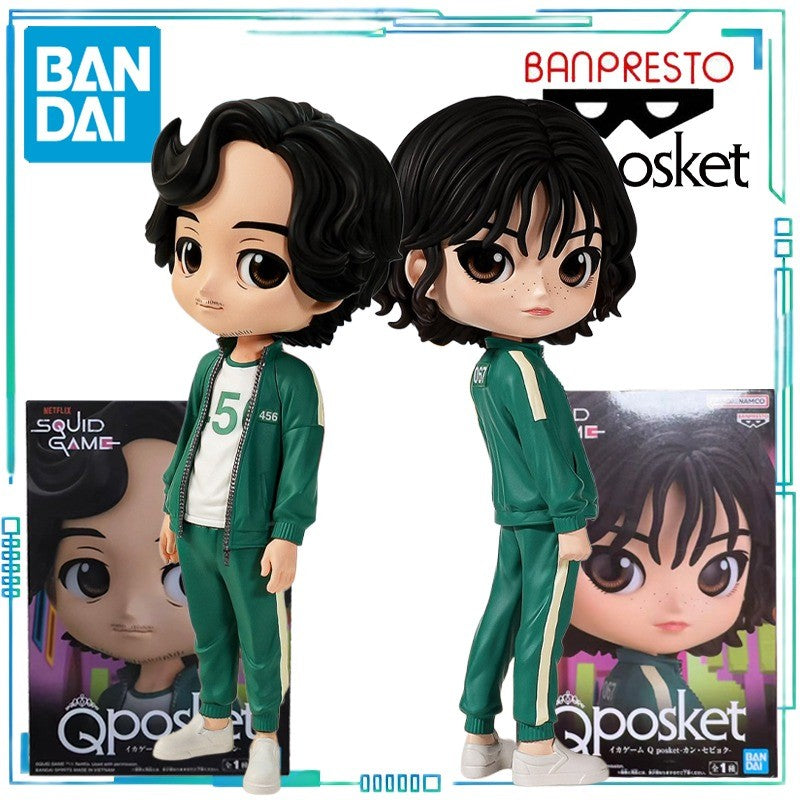 BANPRESTO Genuine Q Posket Series SQUID GAME Modelo de Brinquedo Cheng Qixun, Jiang Xiao Versão Q-version Humanoide, Todas as Idades, Brinquedo Modelo de Cenário