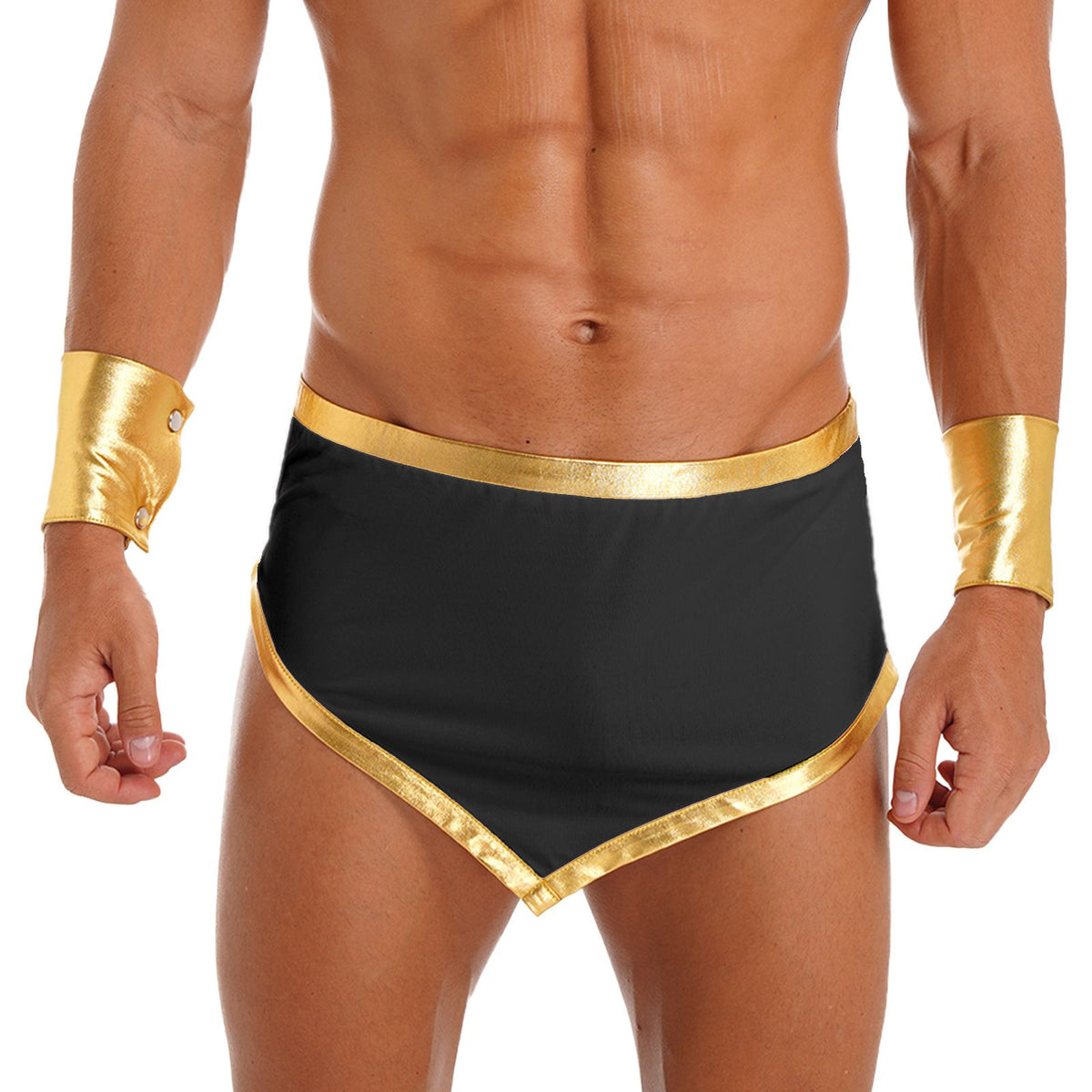 Men Roman Gladiator Costume Ancient Greek God Caesar Mini Skirt with Cuffs Halloween Theme Party Cosplay Outfits Fancy Dress Up