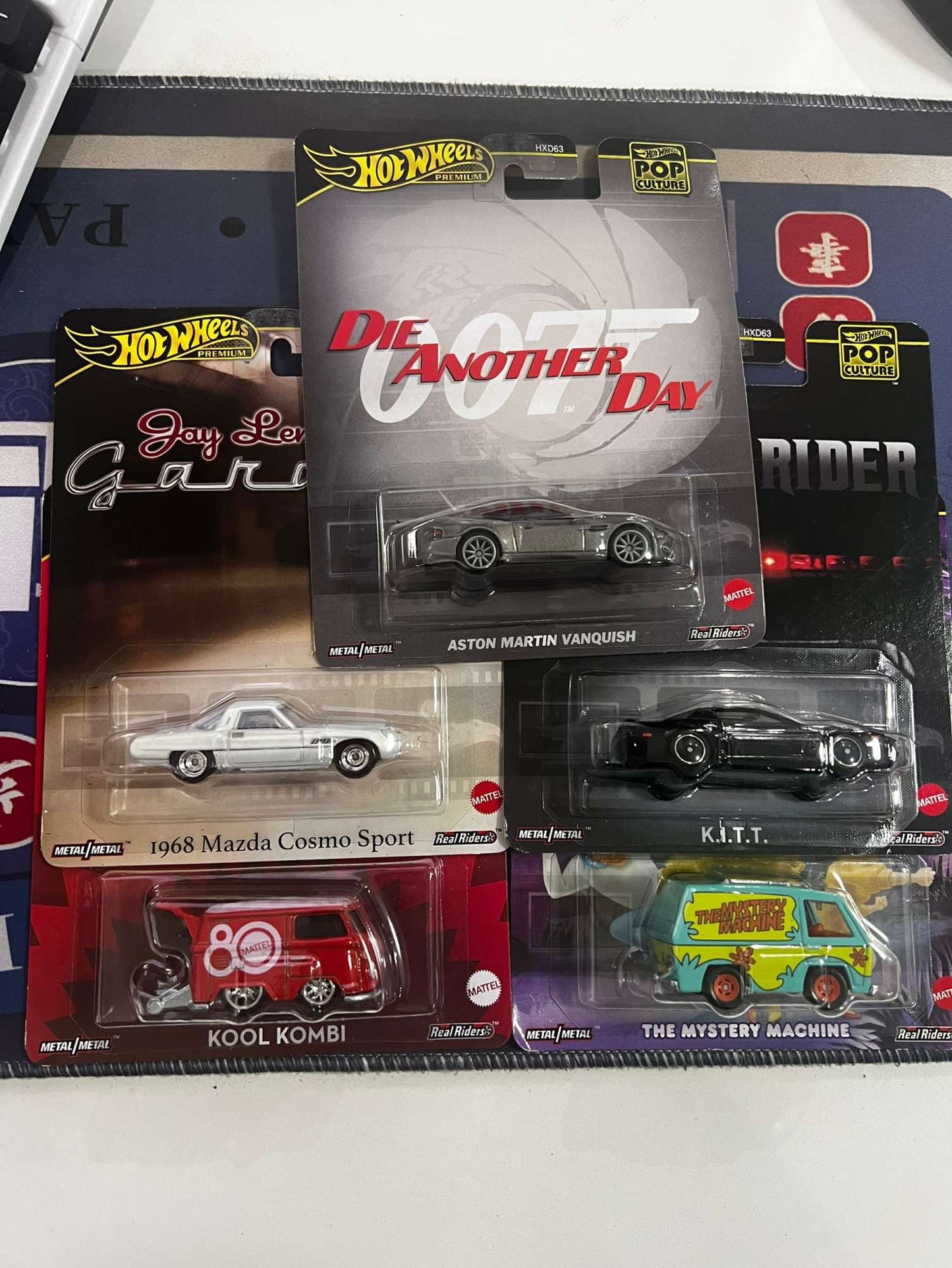 Hot Wheels Premium Cars Pop Culture Series Car Model 1/64 Kitt Mazda Cosmo Sport Aston Martin Vanquish Car Model Collection Gift