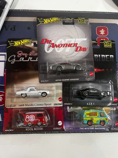 Hot Wheels Premium Cars Pop Culture Series Car Model 1/64 Kitt Mazda Cosmo Sport Aston Martin Vanquish Car Model Collection Gift