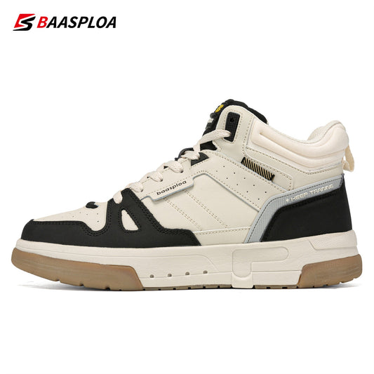 Baasploa Men Winter Sneakers Casual Skateboard Shoes for Men Comfort Plush Warm Cotton Shoes Non-Slip Outdoor Male Sneakers