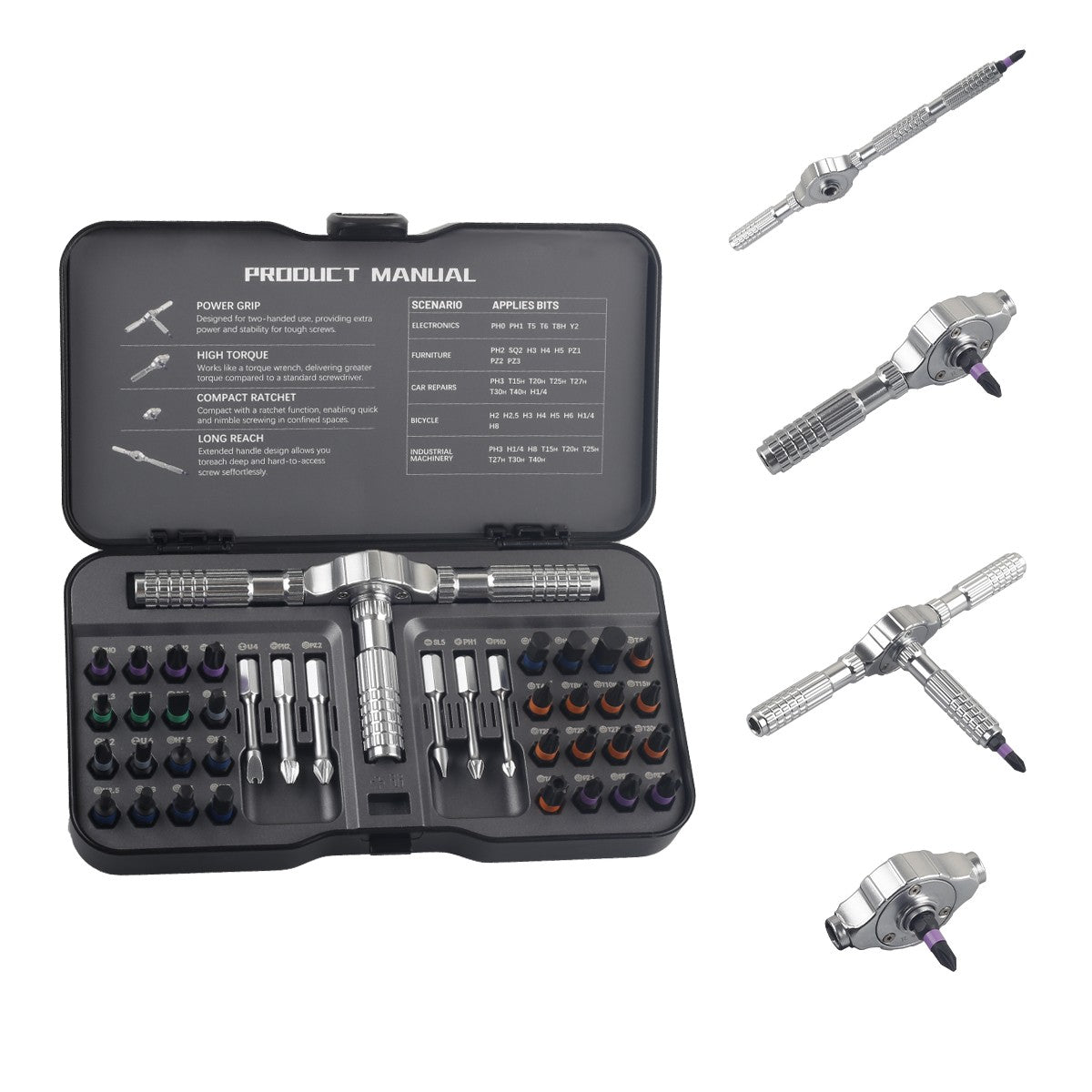 Chave de fenda em T 40 em 1 Jogo de Chave de Fenda Catraca Jogo de Pontas Magnéticas Ferramentas de Precisão DIY Ferramentas Manuais para Reparo Doméstico e Reparo de PC
