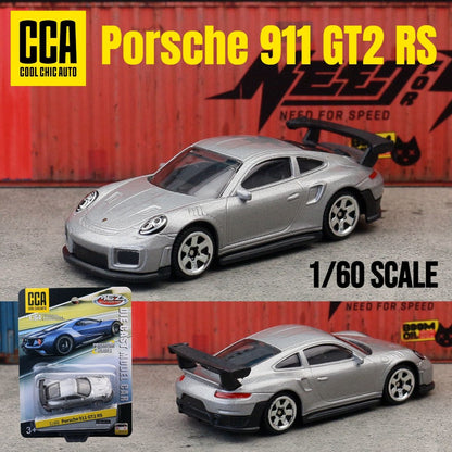 1/60 Porsche 911 GT2 RS Brinquedo Modelo Carro CCA MSZ 1:64 Miniatura Diecast Rodas Livres Coleção Adequada para Hot Wheels Presente Infantil