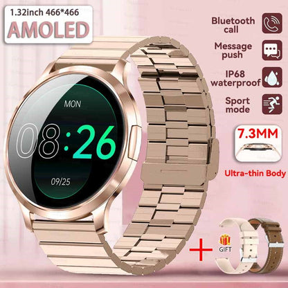 2026New Ultra Slim 1.32" HD AMOLED SmartWatch Women's Screen Always Display Time Heart Rate Calls HD High-end Fashion Smartwatch