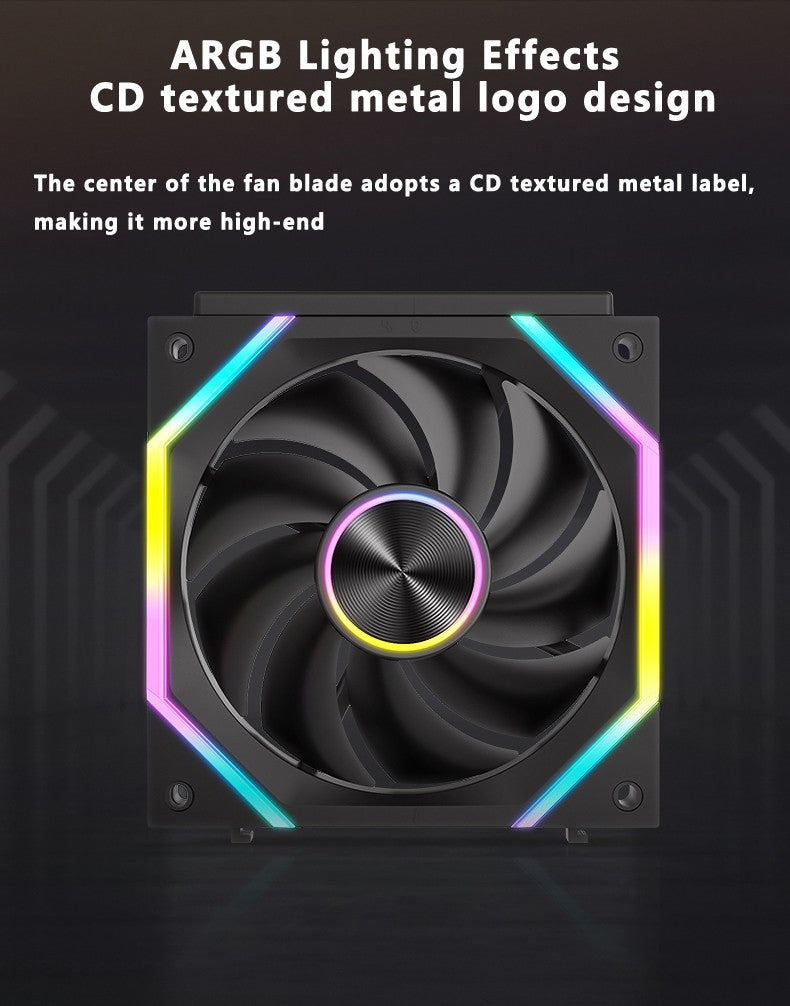 ICE Whale WX-1 Wireless Splicing PC Case Fan 120mm ARGB Mirror Cycle Effect 800-2000RPM 360mm Water-cooled Radiator Cooling Fan