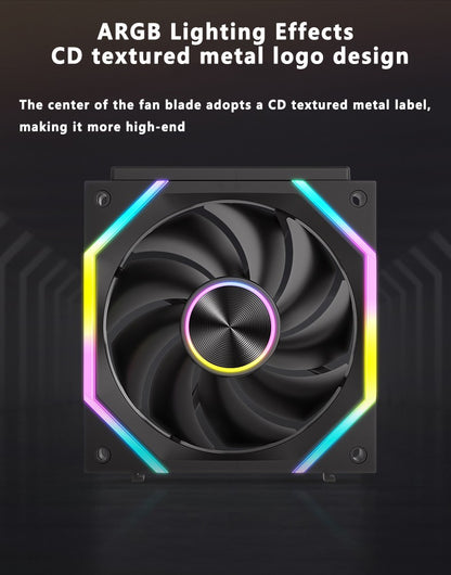 ICE Whale WX-1 Wireless Splicing PC Case Fan 120mm ARGB Mirror Cycle Effect 800-2000RPM 360mm Water-cooled Radiator Cooling Fan