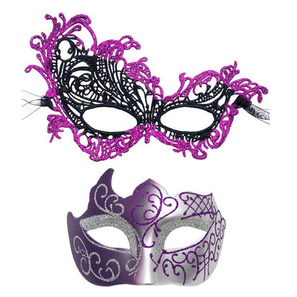 2PCS/set Couple Masks Lace Women Mask Men Painted Half Face Mask Eye Mask Set Party Masquerade Wedding Decoration Costume Prom