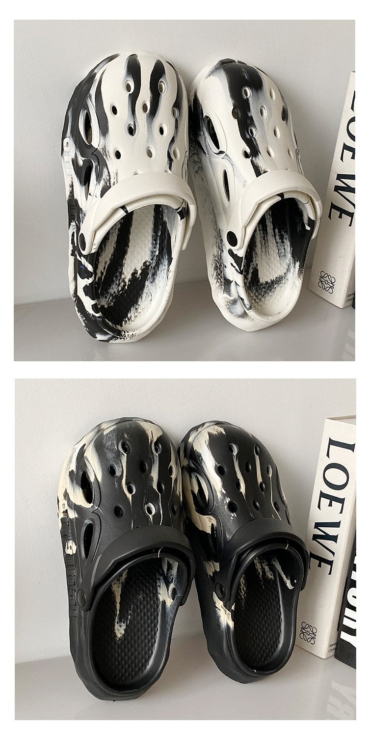 Shevalues Fashion Men Clogs Slippers Casual Hole Beach Sandals Outdoor Men Garden Shoes Summer Soft Sandals Home Bathroom Slides