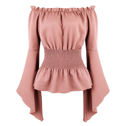 Renaissance Off Shoulder Long Sleeves Corset Blouse Women Medieval Victorian Costume Gothic Pirate Shirt Plus Size Boho Top