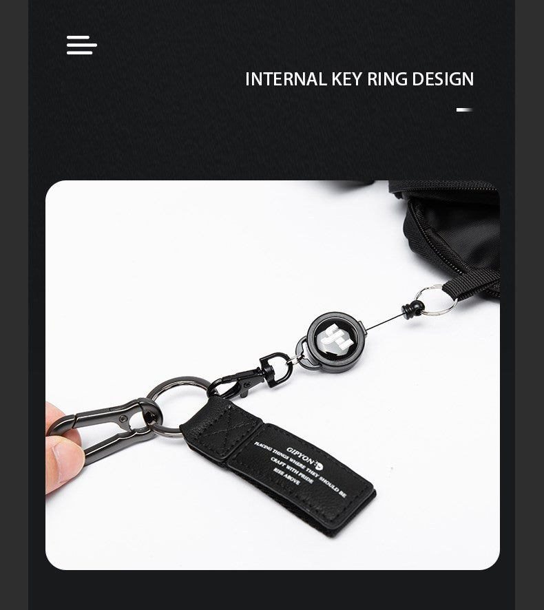 Waterproof Crossbody Bag Men Large Capacity 15 inch Laptop Fashion Shoulder Bag Solid Black Light Portable Anti-theft Zipper Bag