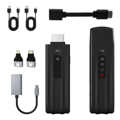 Wireless Transmitter & Receiver, 4K Decode Input 1080P@60Hz Output, Ultra-Low Latency  Plug & Play for Gaming, Home Theater