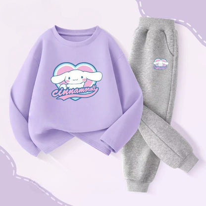 Autumn Baby Girl Clothes Set Cartoon Printed Pullover Sweatshirts Top And Pants Bottom 2 Pieces Suit Kid Children Boy Tracksuits