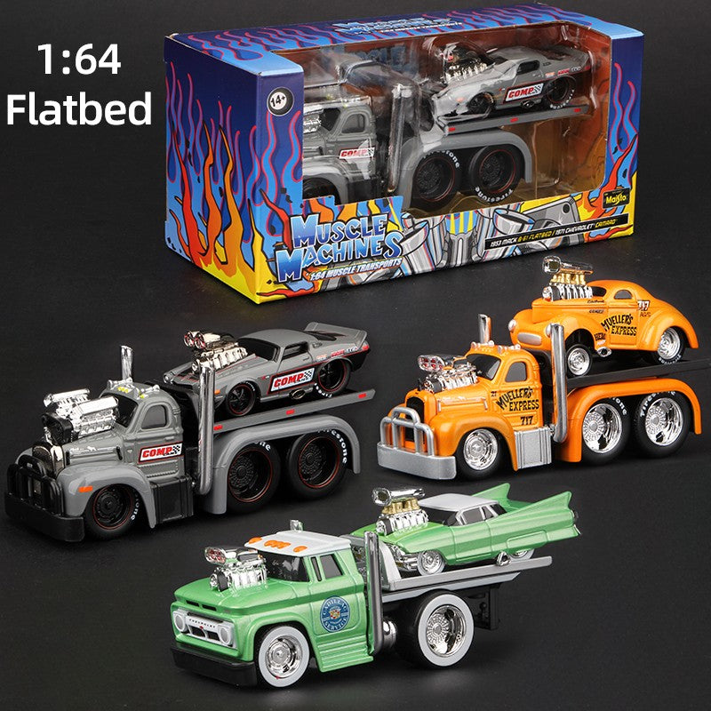 Maisto 1:64 Flatbed Truck Series Muscle Machines Modelo de Carro em Liga Minhaatura Veículos Diecast Brinquedo Mack B61 Chevrolet C60