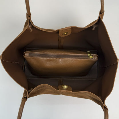 LEFTSIDE Women Faux Suede Shoulder Bag 2025 Winter Retro Soft Tote Bag Luxury Designer Trend Female High Capacity Handbags