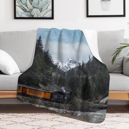 Train in Colorado Throw Blanket Soft Beautifuls Travel Comforter Blankets