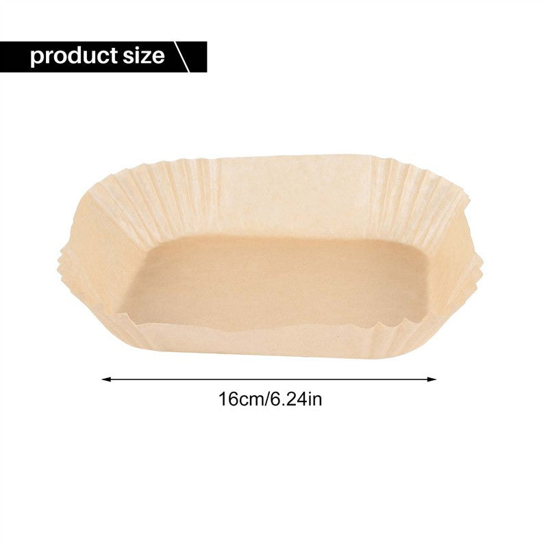 LECKL-50Pcs Papel Manteiga para Air Fryer com Pincel de Óleo, Forros Quadrados de 6,3 Polegadas, Papel Descartável para Assar, Folhas para Air Fryer