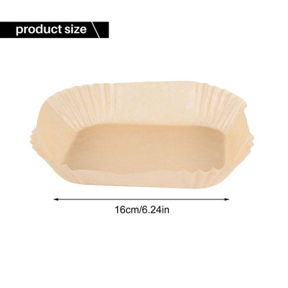 LECKL-50Pcs Papel Manteiga para Air Fryer com Pincel de Óleo, Forros Quadrados de 6,3 Polegadas, Papel Descartável para Assar, Folhas para Air Fryer
