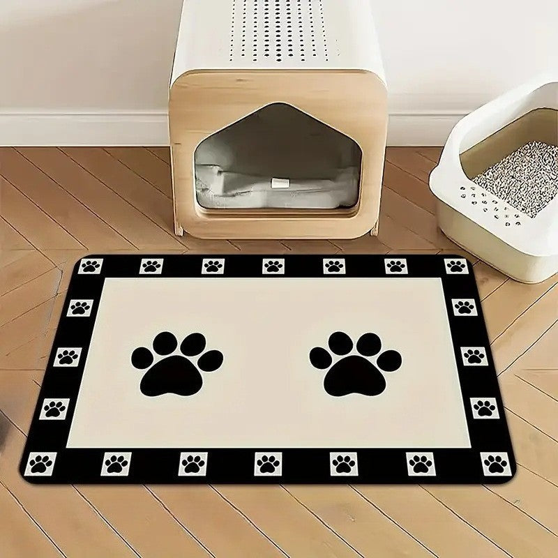 Tapete de Inverno para Animais de Estimação Tapete de Alimentação para Cães e Gatos Tigela de Água e Comida para Animais de Estimação Tapete de Chão Diatomáceo Impermeável de Secagem Rápida