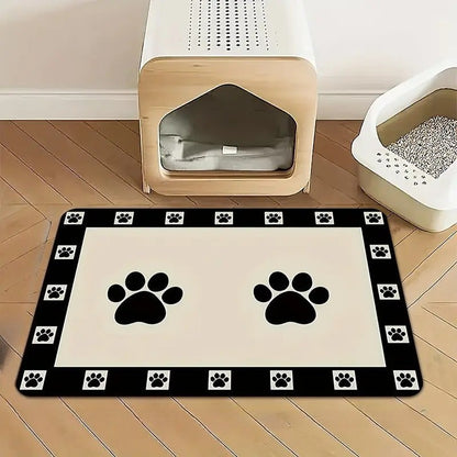 Tapete de Inverno para Animais de Estimação Tapete de Alimentação para Cães e Gatos Tigela de Água e Comida para Animais de Estimação Tapete de Chão Diatomáceo Impermeável de Secagem Rápida